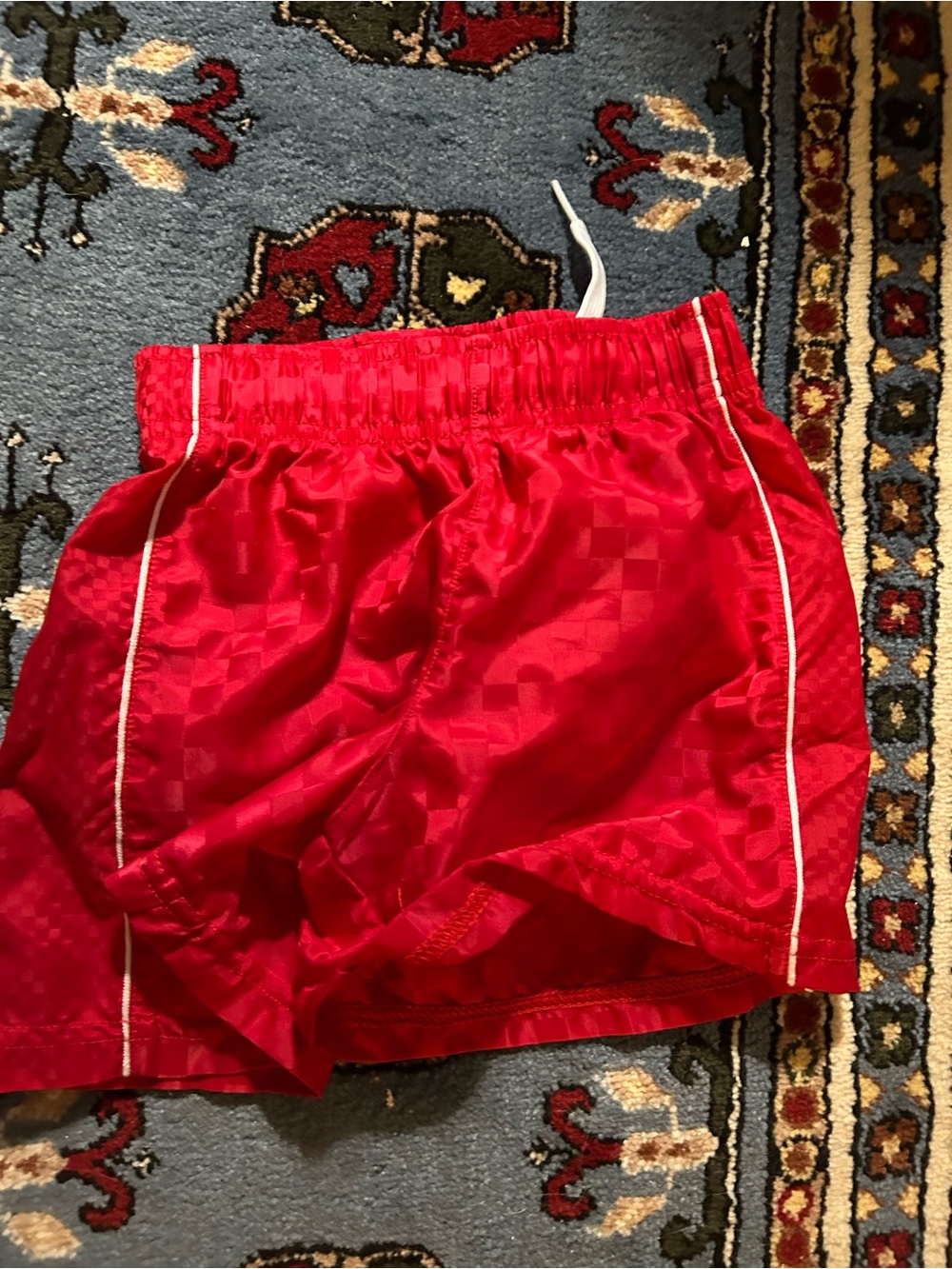 DSG Red Kids Athletic Shorts with White Piping